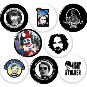 Serial killers buttons badge pins set of 8